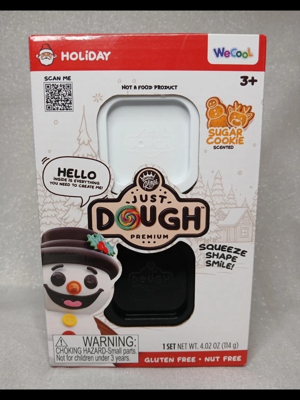 Just Dough Premium Sugar Cookie Scented Play Dough Set - White & Black